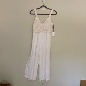 White Crochet Summer Jumpsuit Coverup